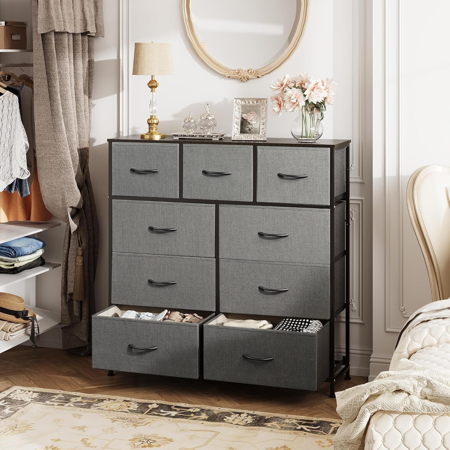9-Drawer Fabric Dresser Tower - Image 4