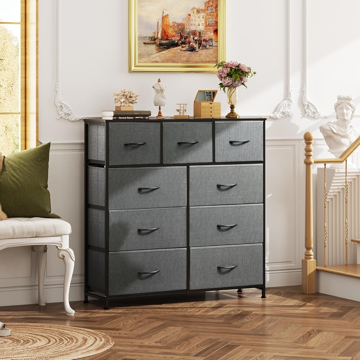 9-Drawer Fabric Dresser Tower - Image 7